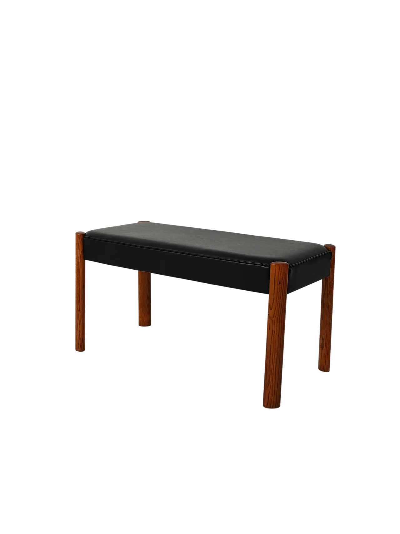 Scandinavian stool in teak and leather 7