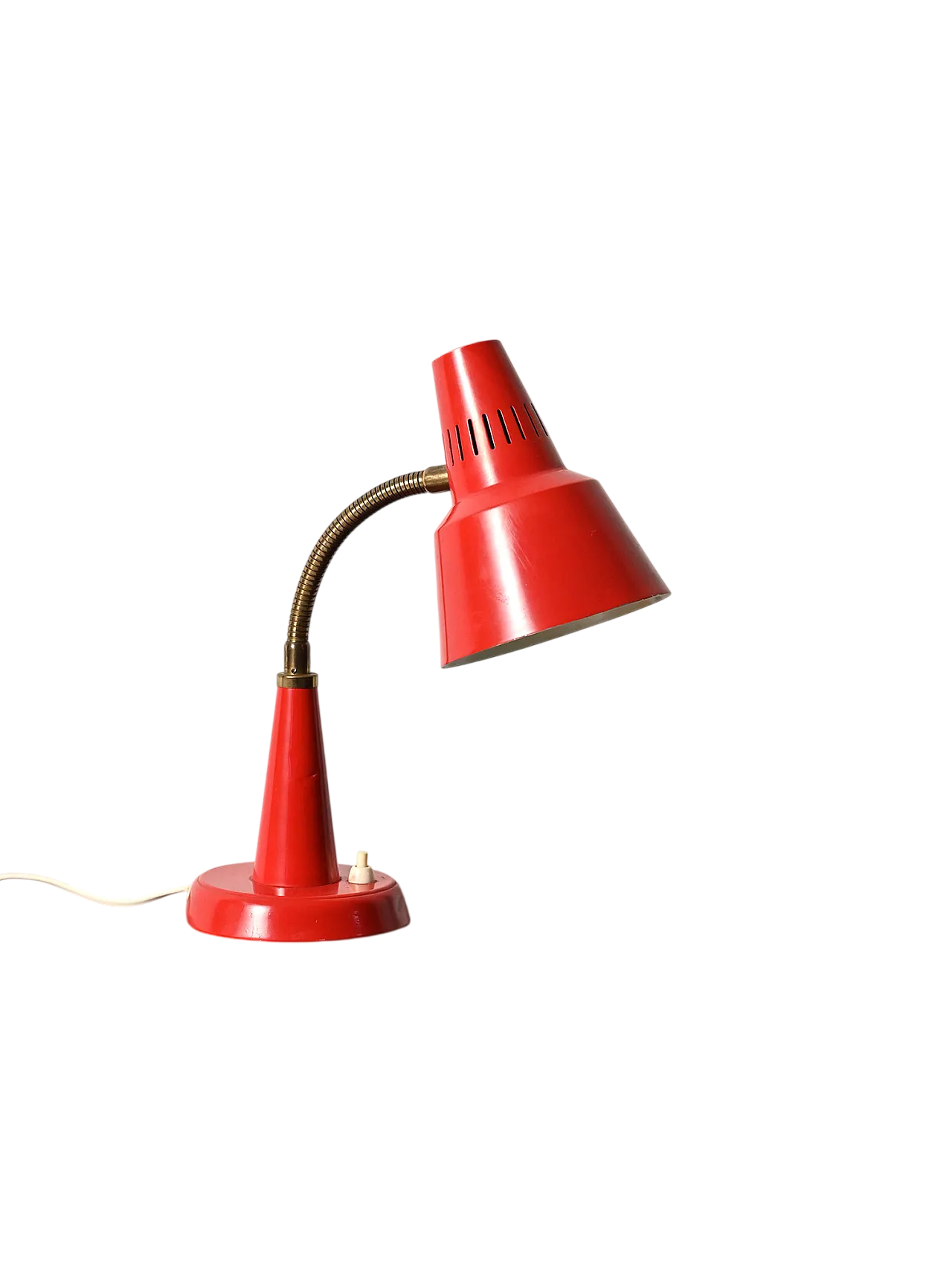 Red table lamp produced by Gemi, red from the 1960s 9