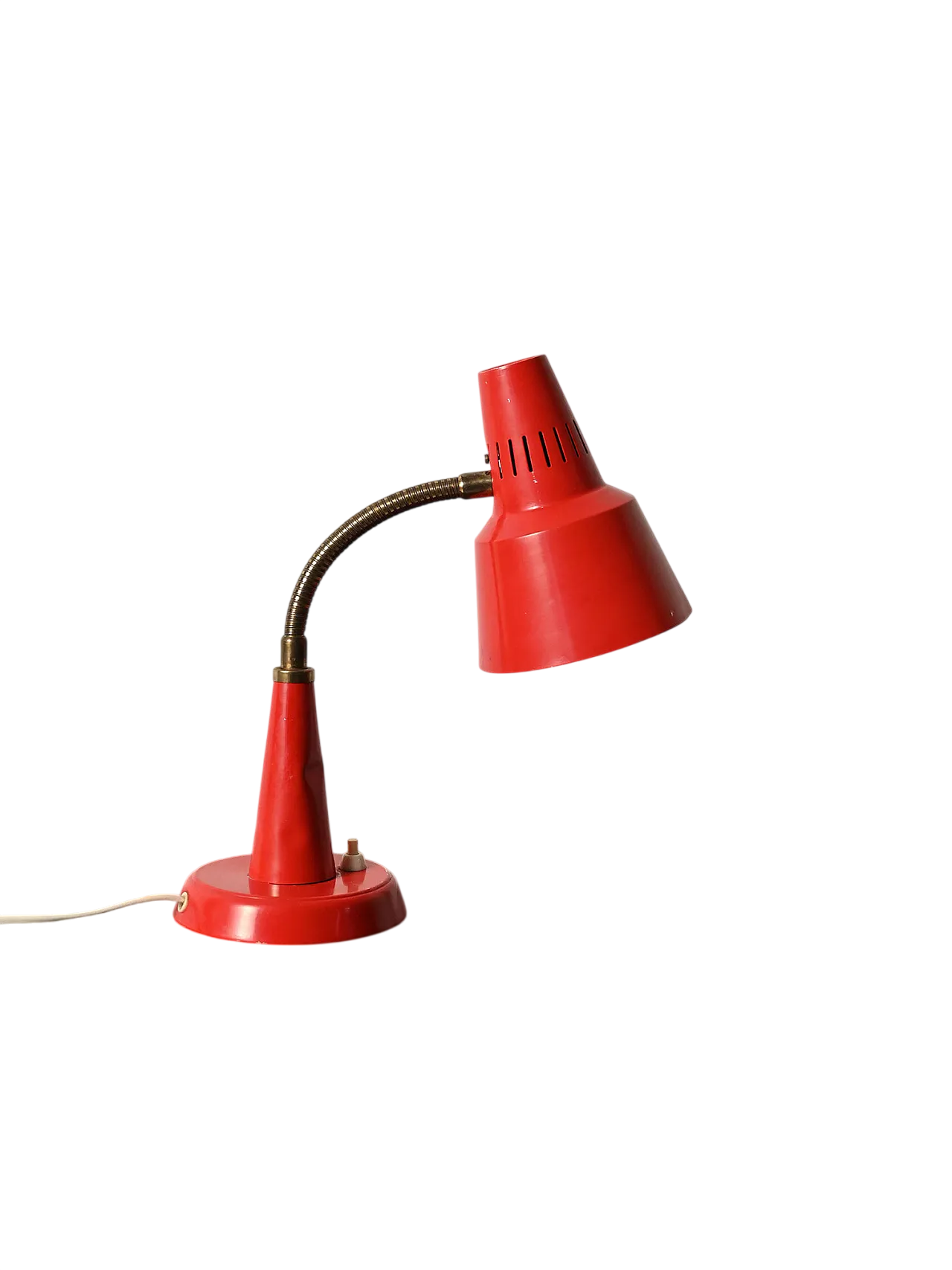 Red table lamp produced by Gemi, red from the 1960s 11