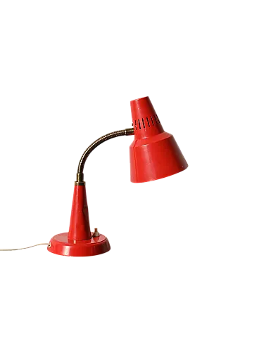 Red table lamp produced by Gemi, red from the 1960s