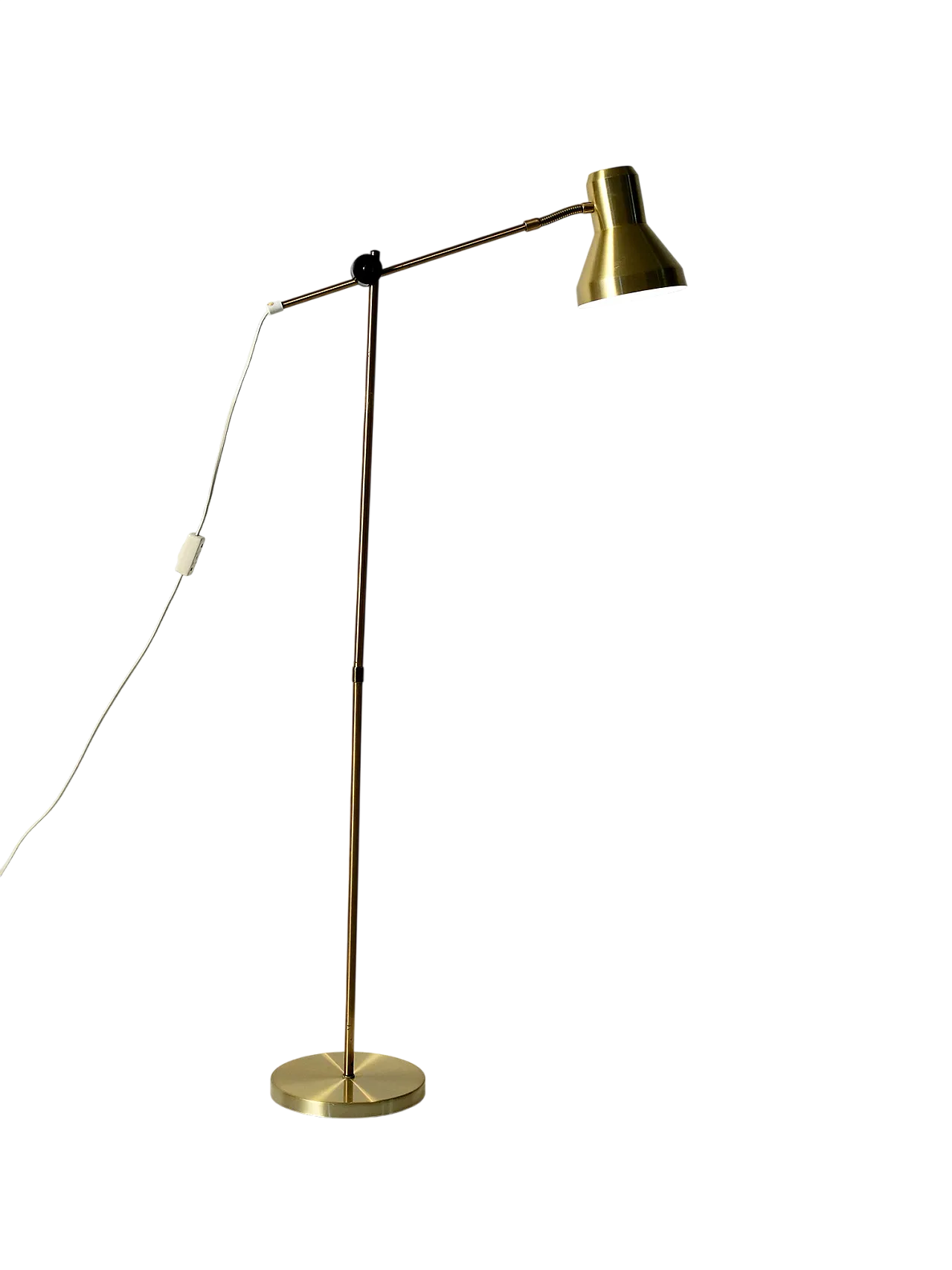 Scandinavian brass floor lamp with adjustable arm 8