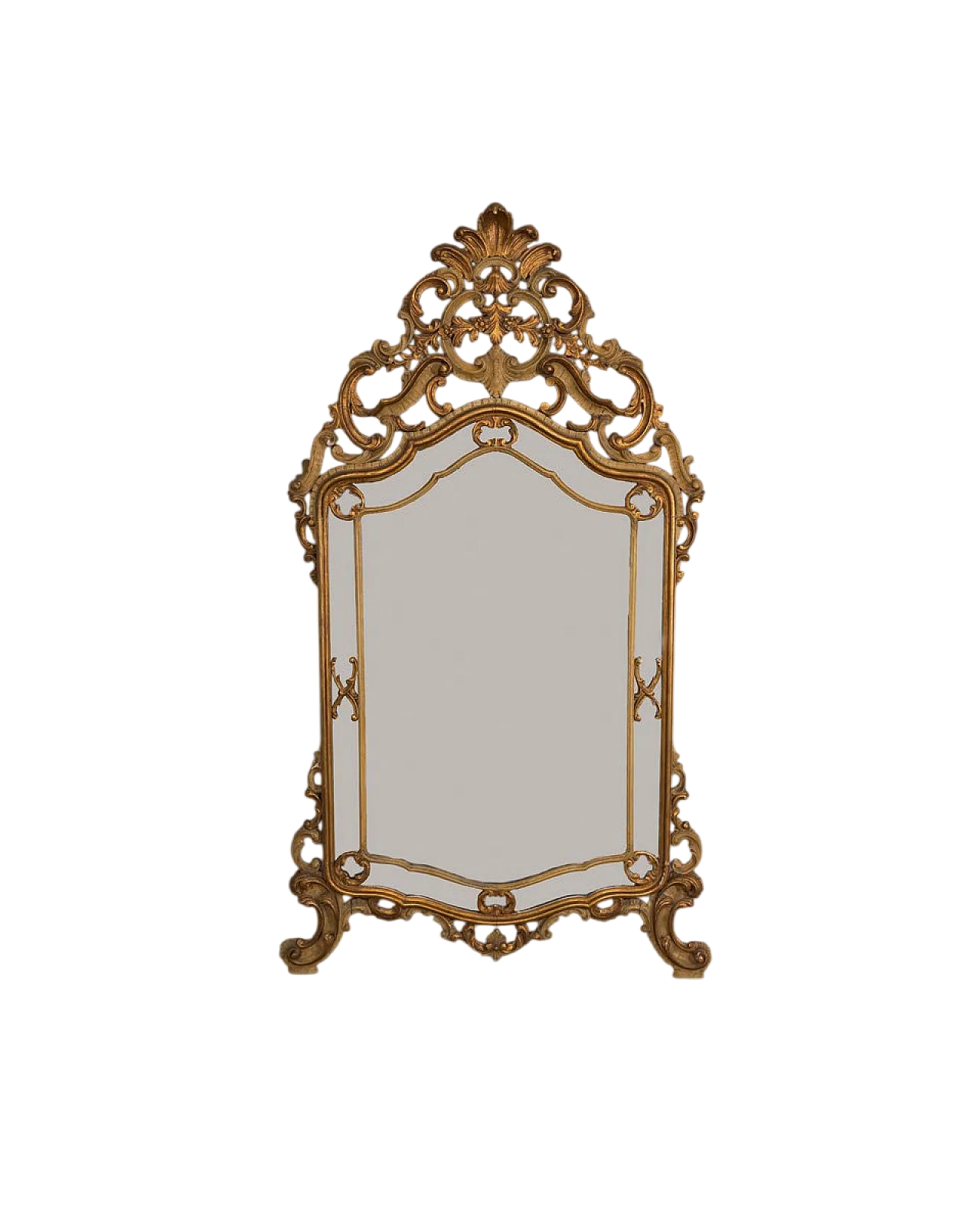 Specchio da parete in stile barocco in legno dorato, fine '800 13