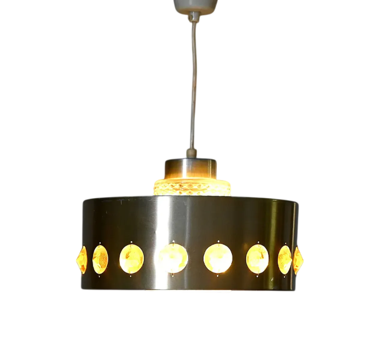 Pendant lamp with metal and glass 10