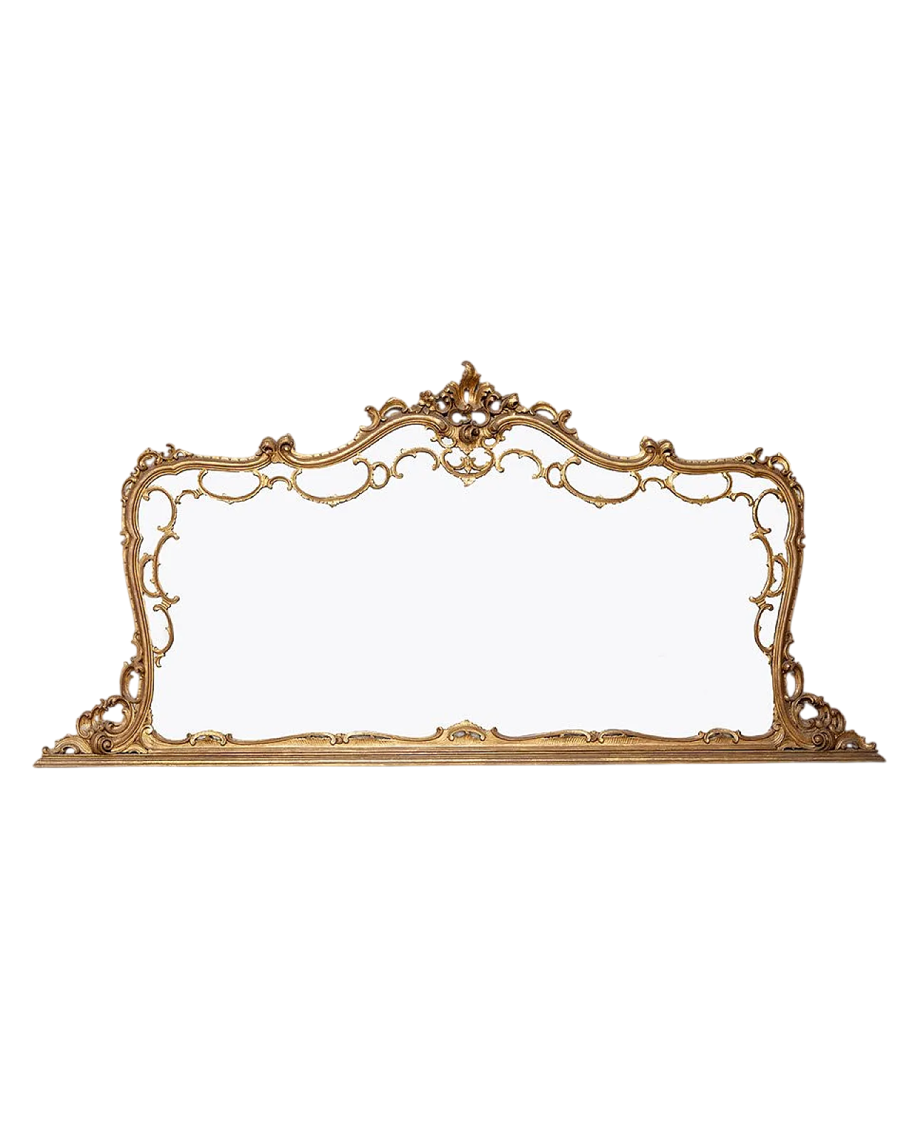 Specchio da parete in stile barocco in legno dorato, fine '800 12