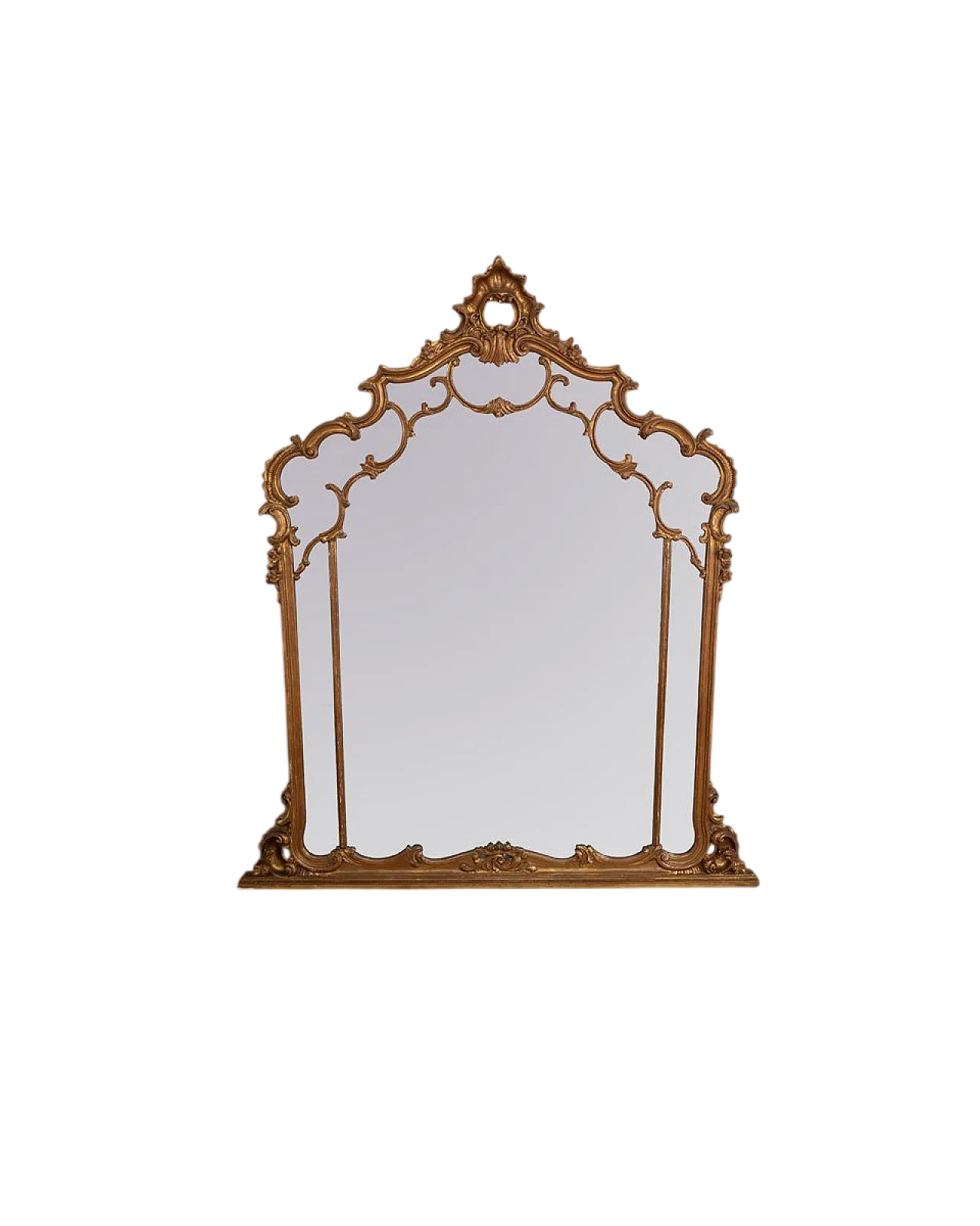 Specchio da parete in stile barocco in legno dorato, fine '800 14