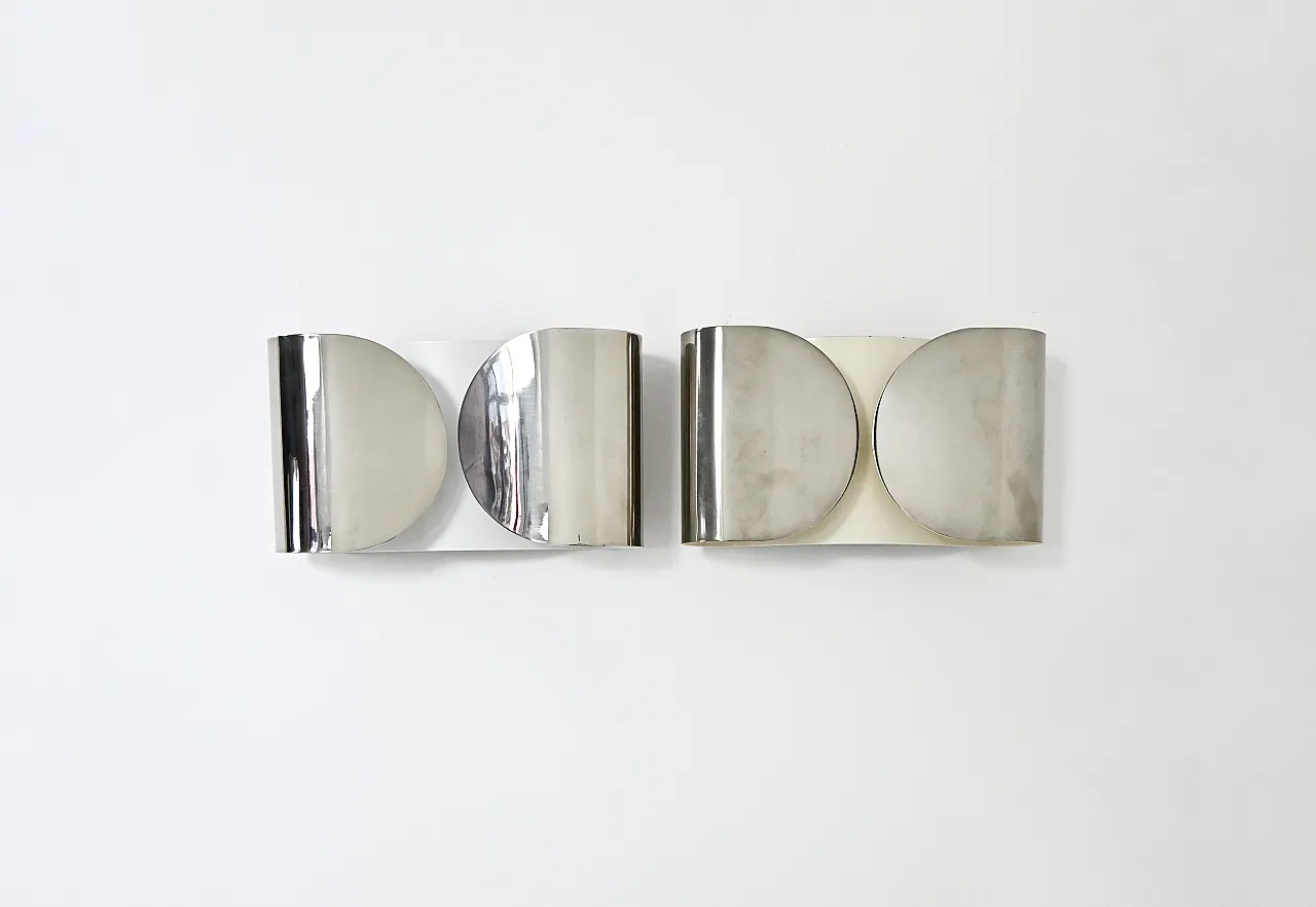 Pair of Foglio Sconces by Tobia & Afra Scarpa for Flos, 1960s 3