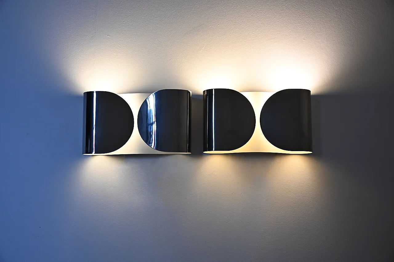 Pair of Foglio Sconces by Tobia & Afra Scarpa for Flos, 1960s 4