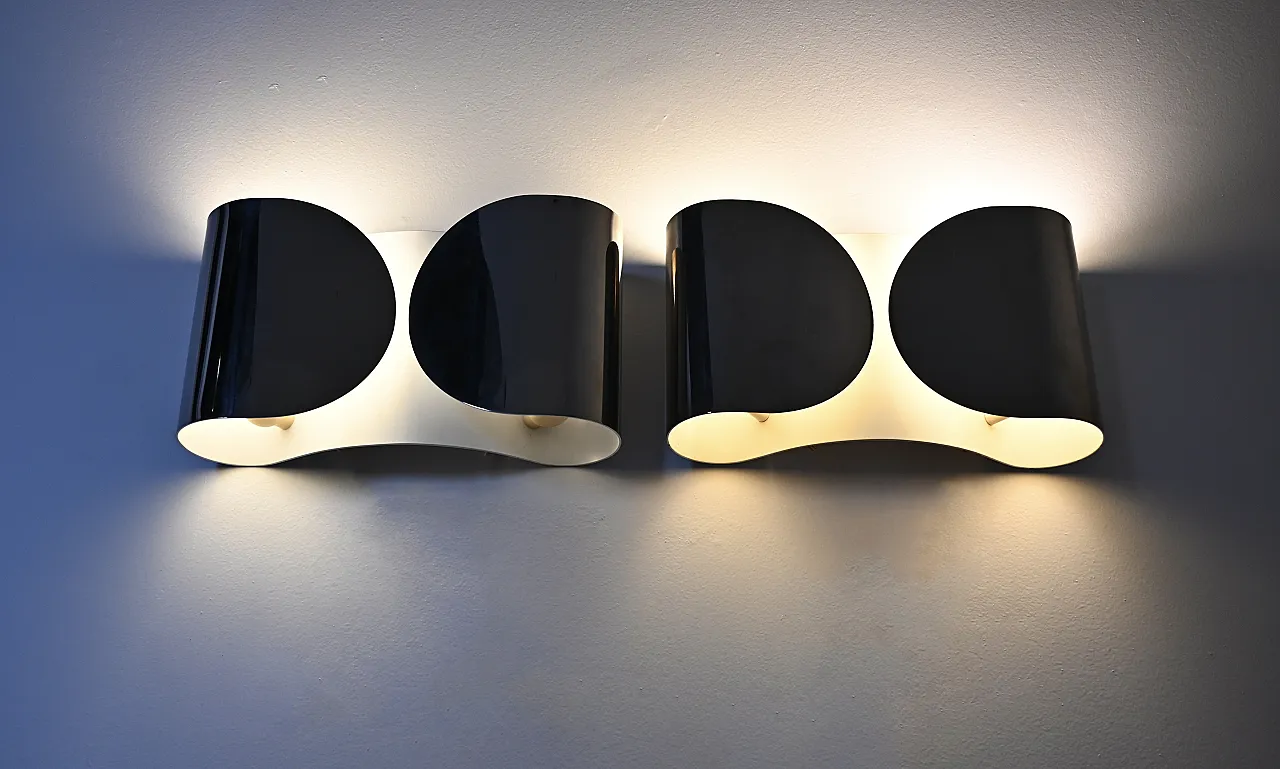 Pair of Foglio Sconces by Tobia & Afra Scarpa for Flos, 1960s 8