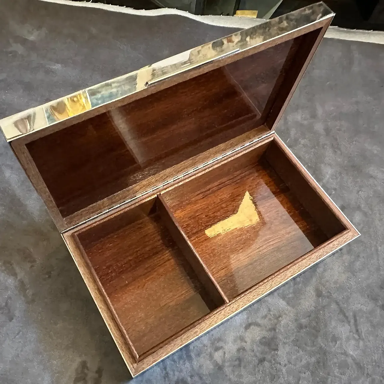 Scatola di lusso placcata in argento e ottone di Gucci, anni '80 10