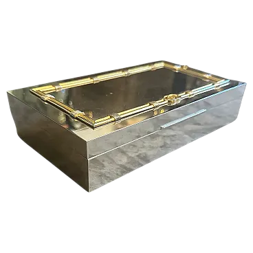 Scatola di lusso placcata in argento e ottone di Gucci, anni '80