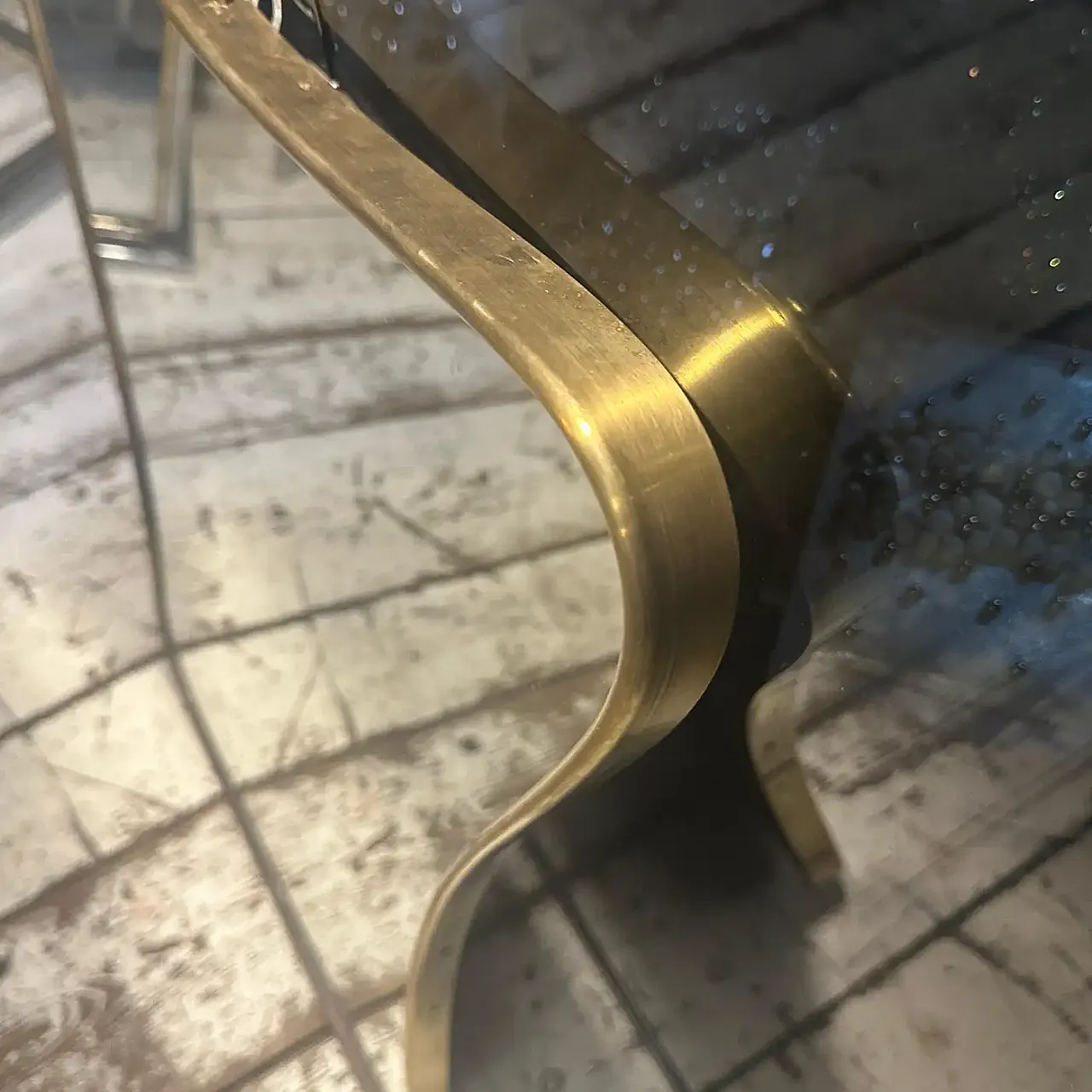 Specchio in ottone a forma di biscotto di Gio Ponti, anni '50 7