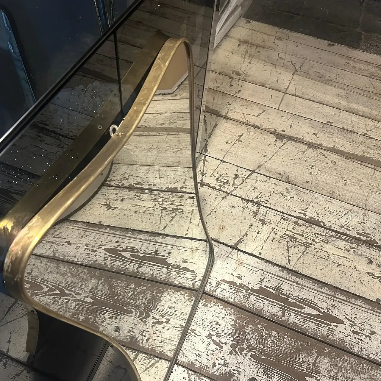 Specchio in ottone a forma di biscotto di Gio Ponti, anni '50 8