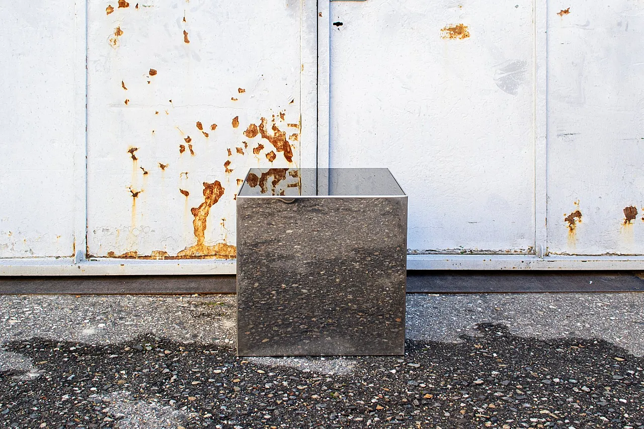 Space Age coffee table in steel and mirror, 1970s 2