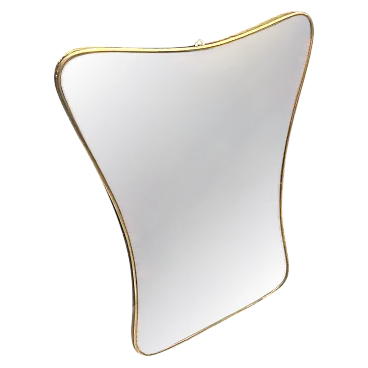 Brass biscuit shaped wall mirror by Gio Ponti, 1950s