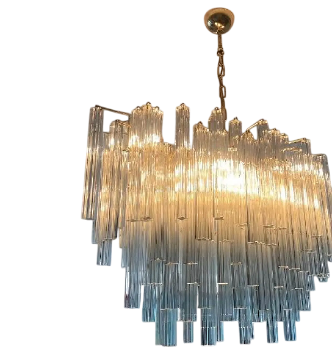 Chandelier and pair of Venini Novaresi Murano wall lights, 70s 7