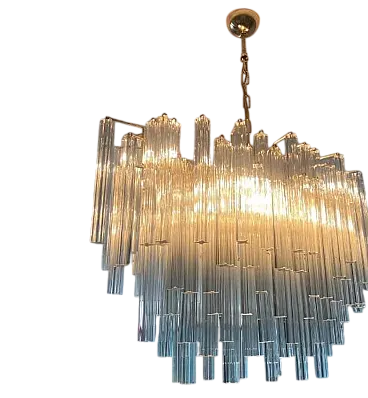 Chandelier and pair of Venini Novaresi Murano wall lights, 70s