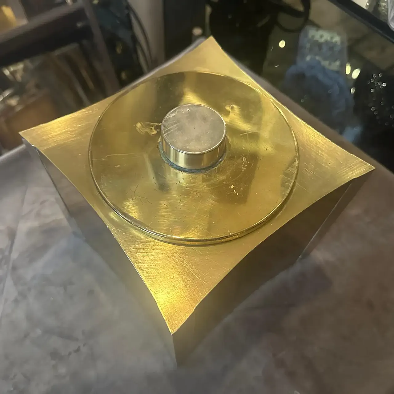 Mid-Century Modern brass and silver plated ice bucket, 1970s 3