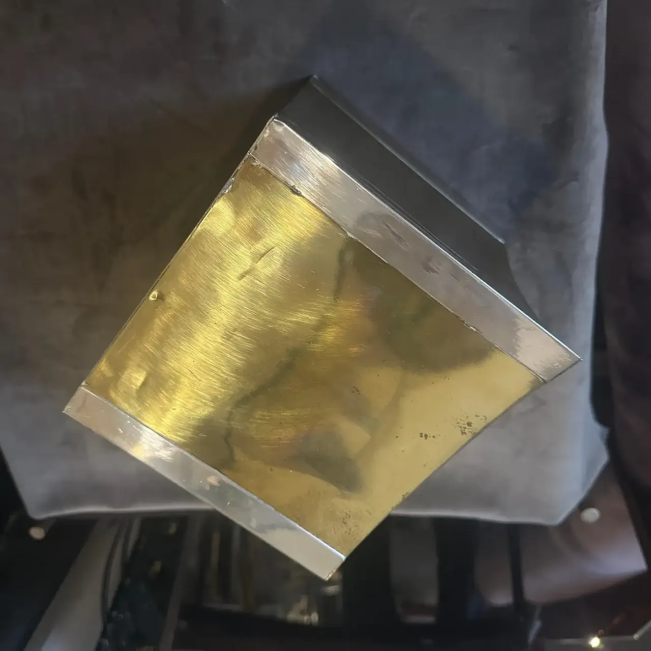 Mid-Century Modern brass and silver plated ice bucket, 1970s 5