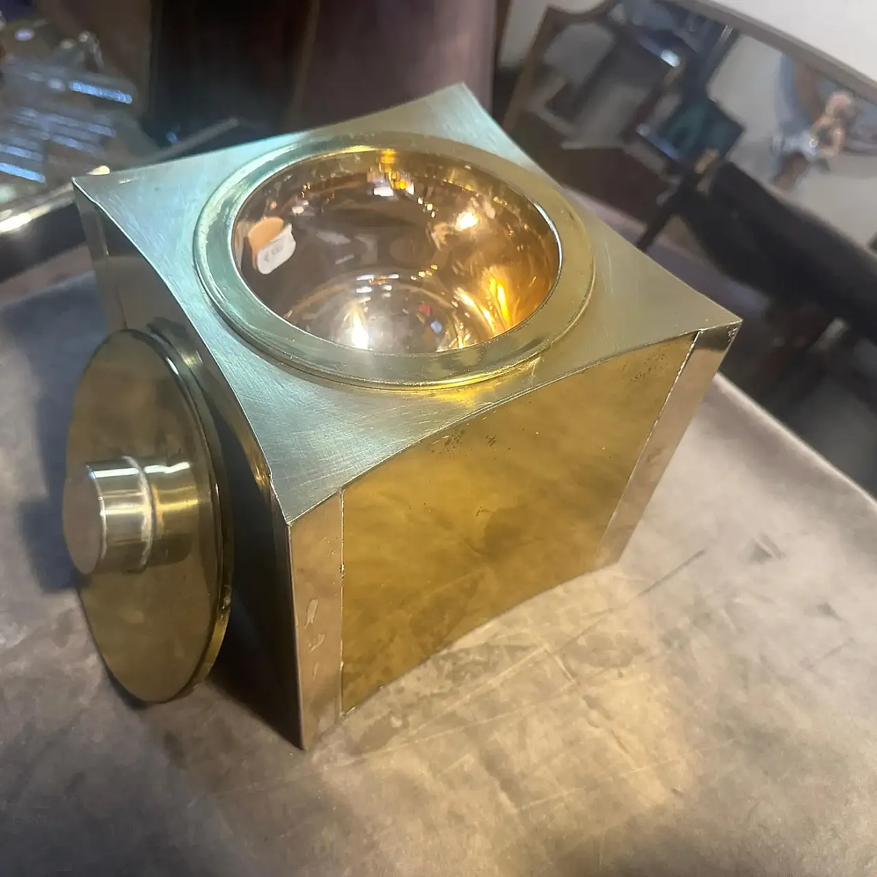 Mid-Century Modern brass and silver plated ice bucket, 1970s 7