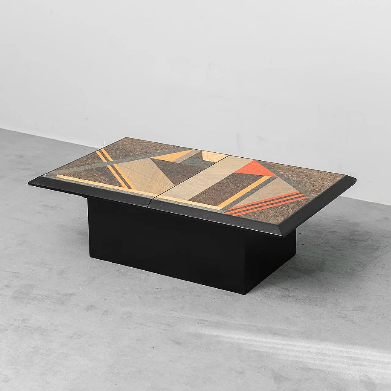 Wooden coffee table with storage compartment, 1970s 1