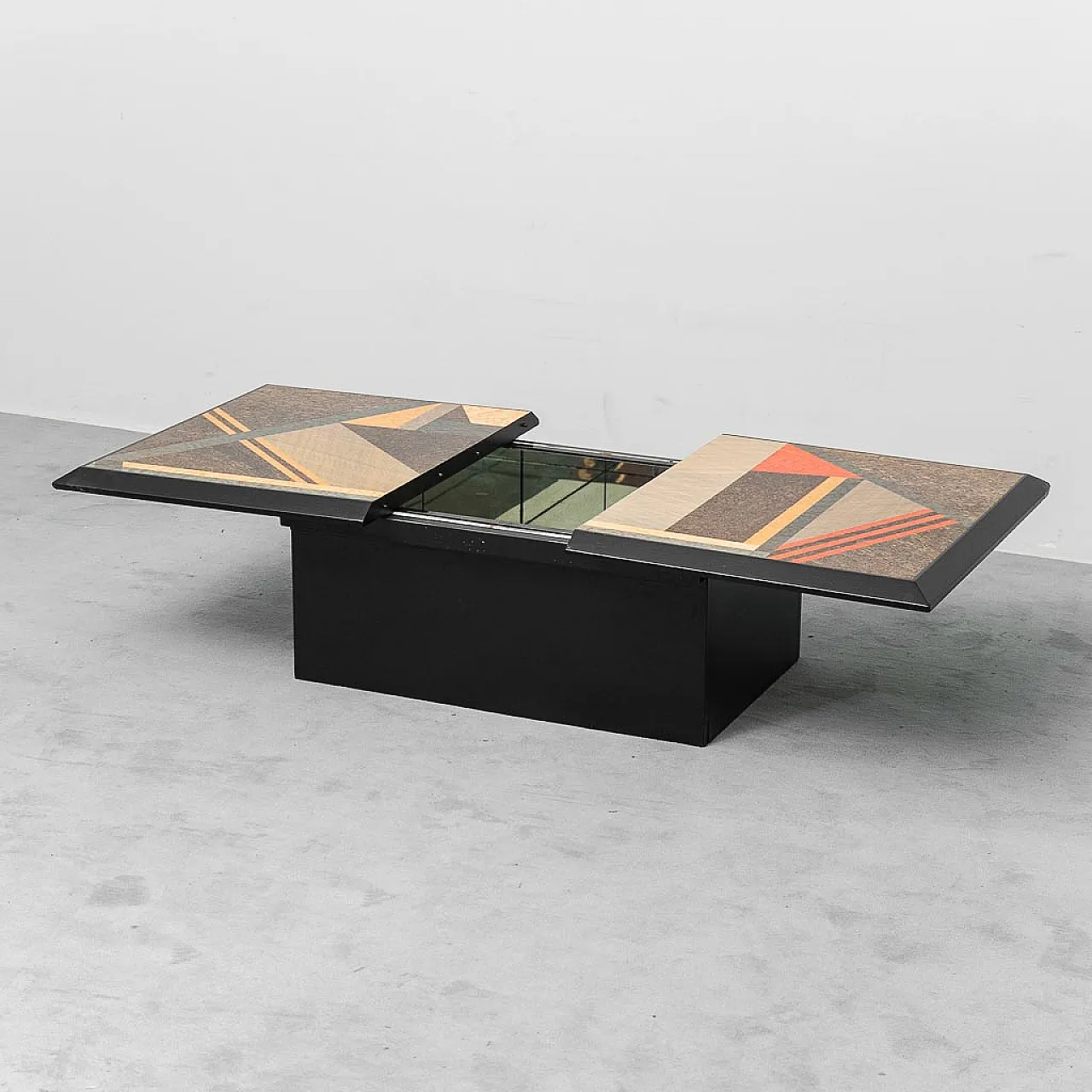 Wooden coffee table with storage compartment, 1970s 5