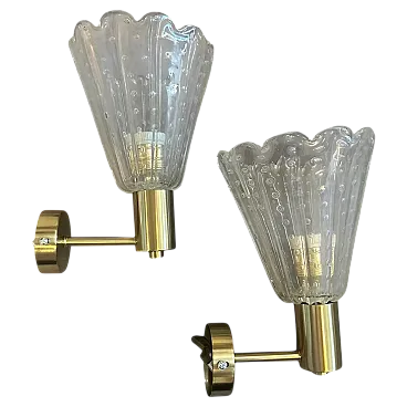 Coppia di lampade da parete in vetro Barovier, anni '90