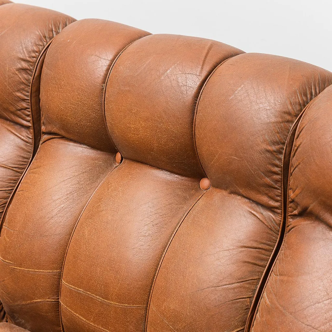 3-seater sofa in brown leather, 1970s 3