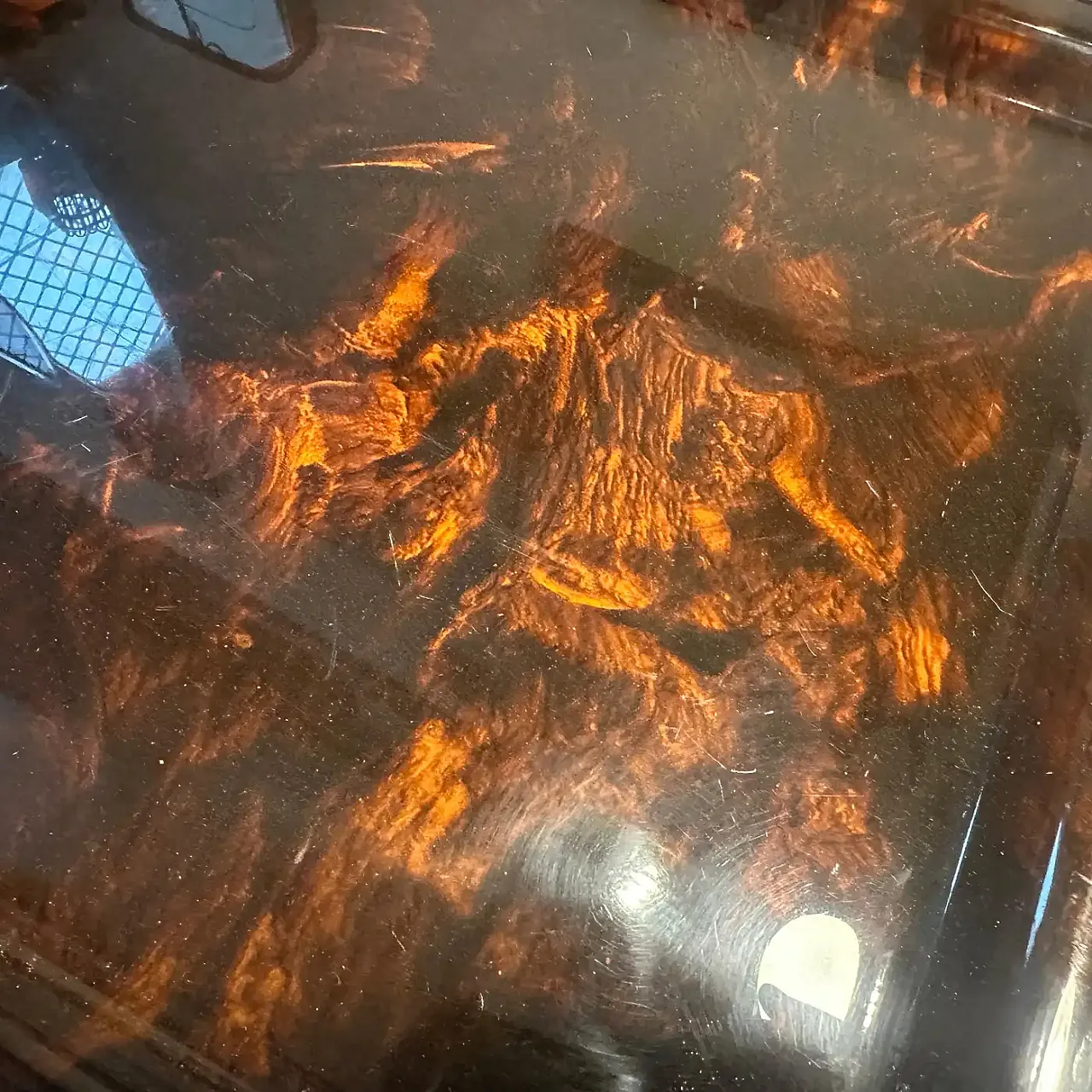 Vassoio in lucite finta tartaruga di Ulderico Cavinato, anni '80 12