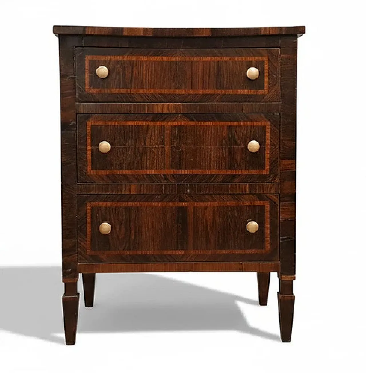 Mobiletto a tre cassetti in legno, '700 1