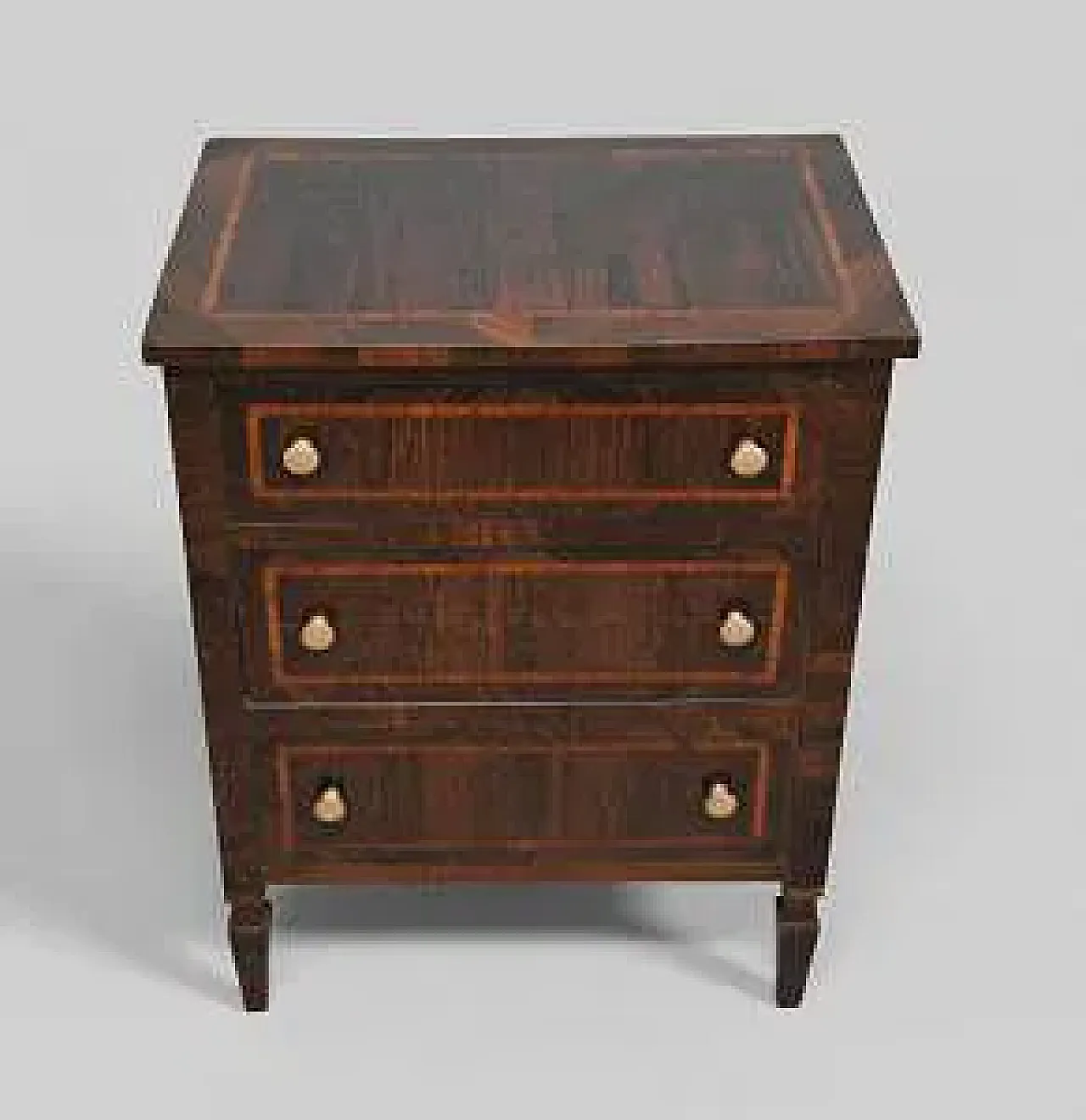 Mobiletto a tre cassetti in legno, '700 8