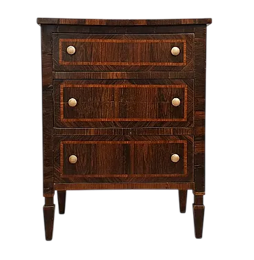 Mobiletto a tre cassetti in legno, '700