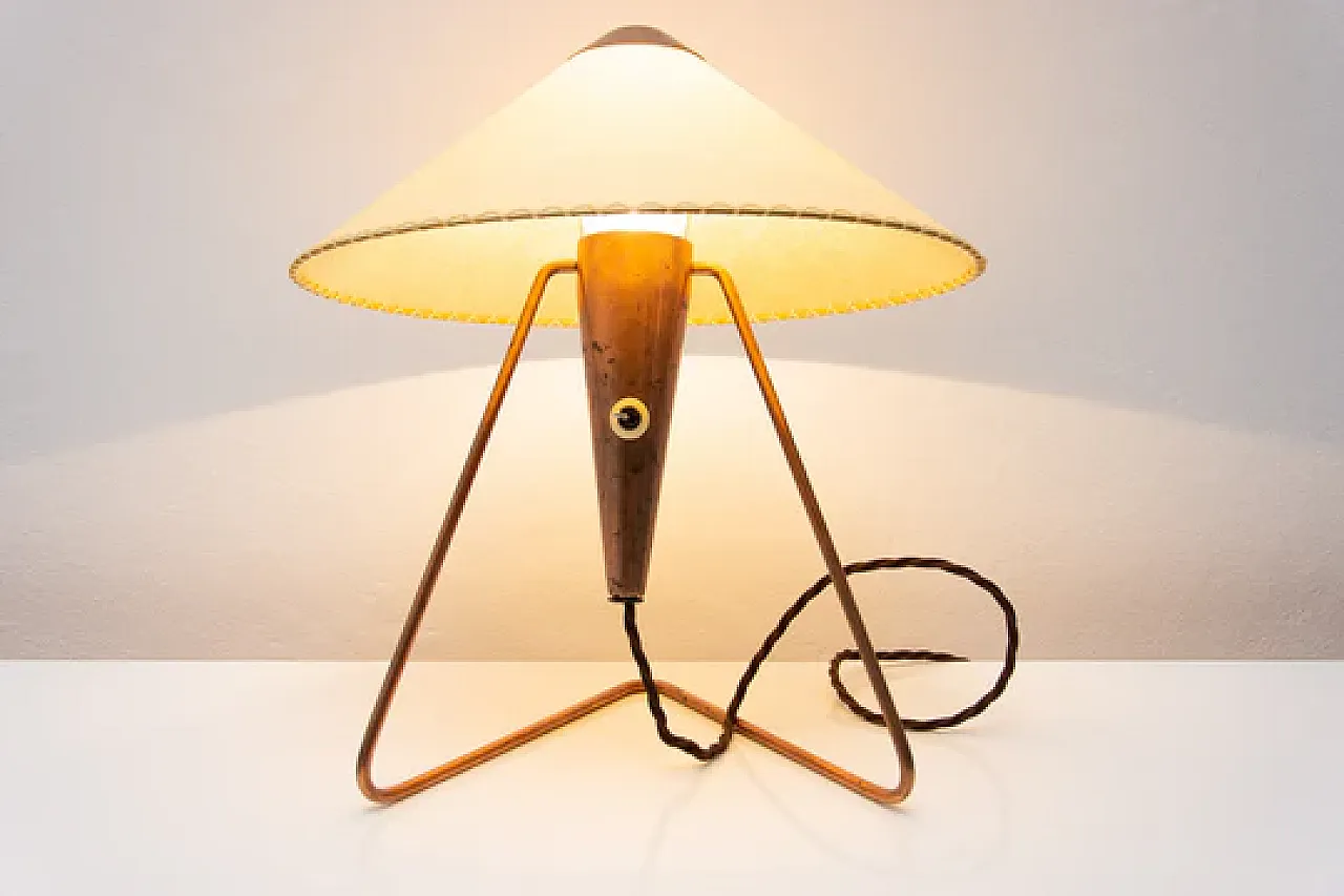 Czech Mid-Century tripod table lamp by Helena Frantová, 1950s 9