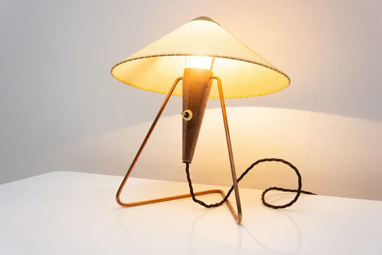 Czech Mid-Century tripod table lamp by Helena Frantová, 1950s 10