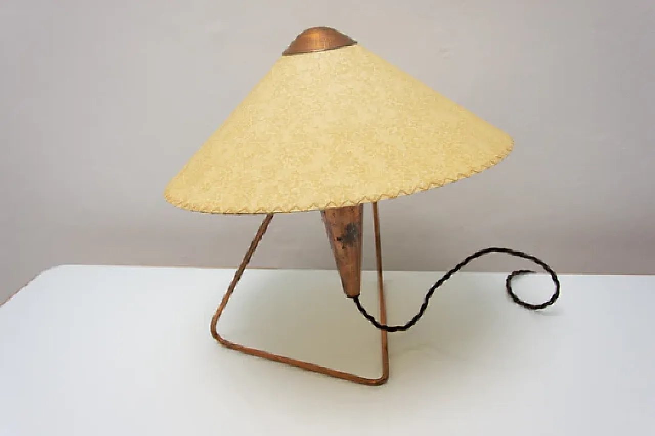 Czech Mid-Century tripod table lamp by Helena Frantová, 1950s 11