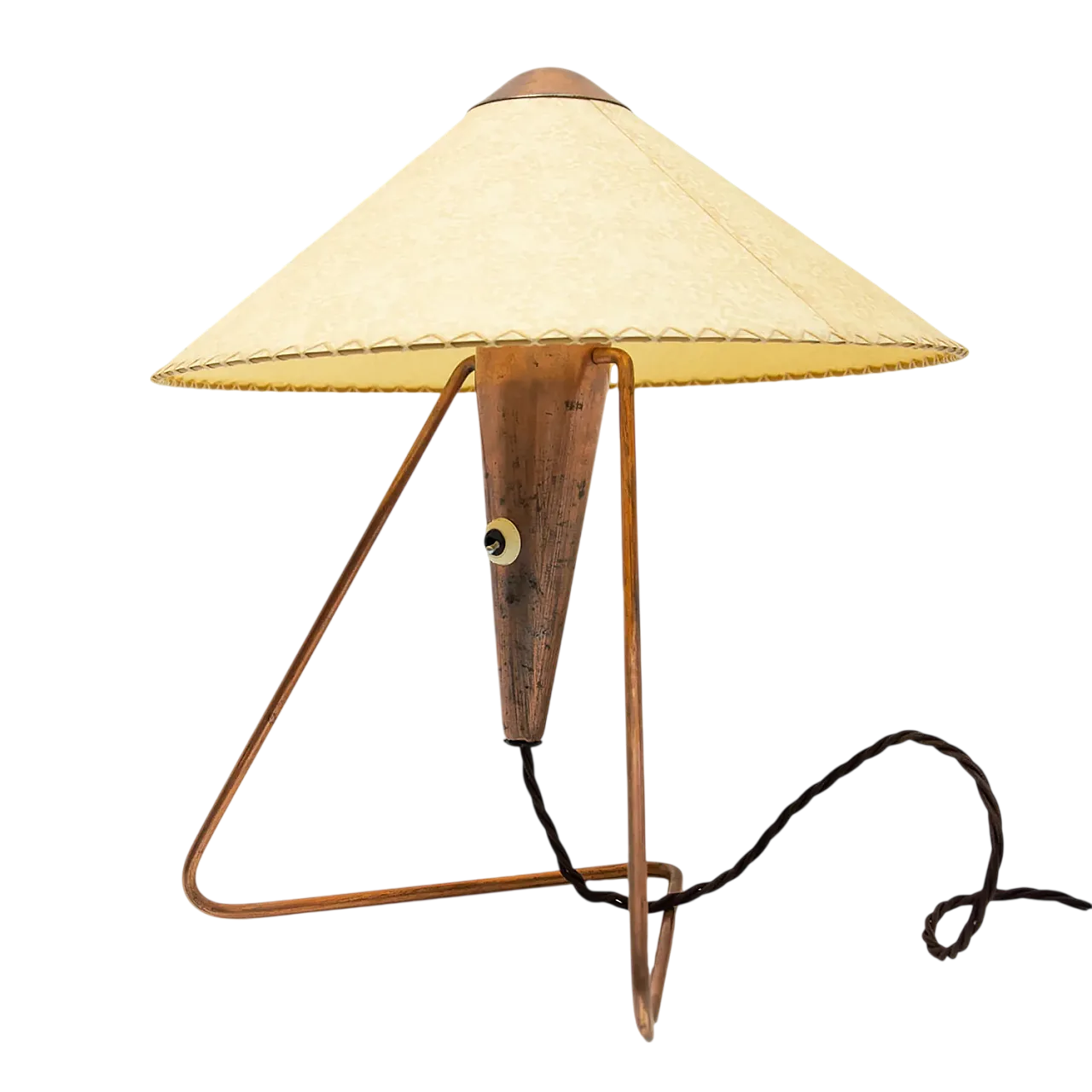 Czech Mid-Century tripod table lamp by Helena Frantová, 1950s 13