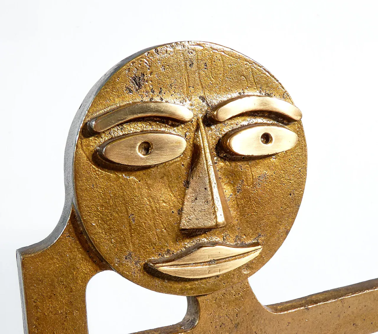 Figure with wheels and piston, sculpture by Mario Molinari, 1970s 3