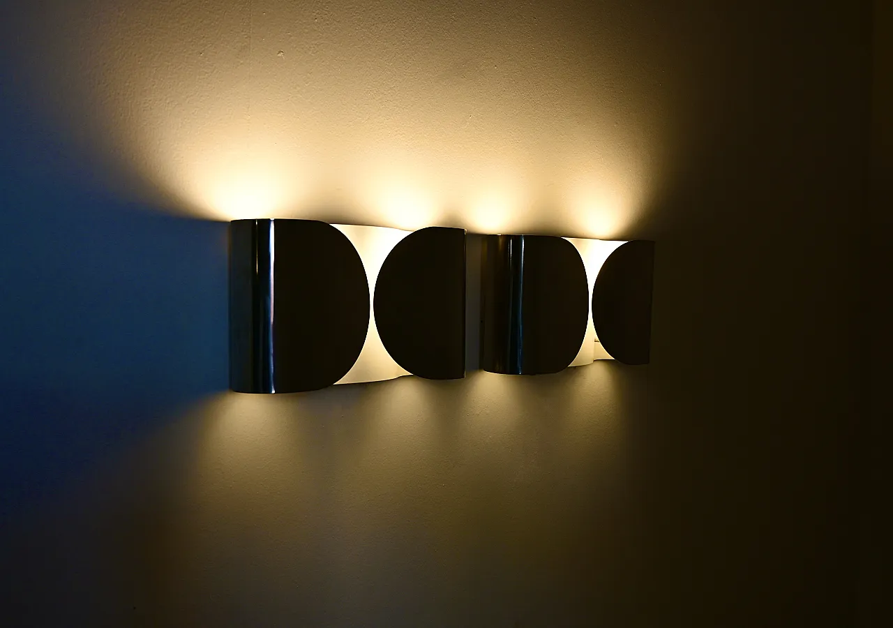 Pair of Chrome Foglio Sconces by Tobia & Afra Scarpa for Flos, 1960s 2