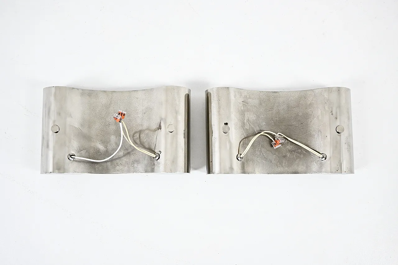 Pair of Chrome Foglio Sconces by Tobia & Afra Scarpa for Flos, 1960s 8