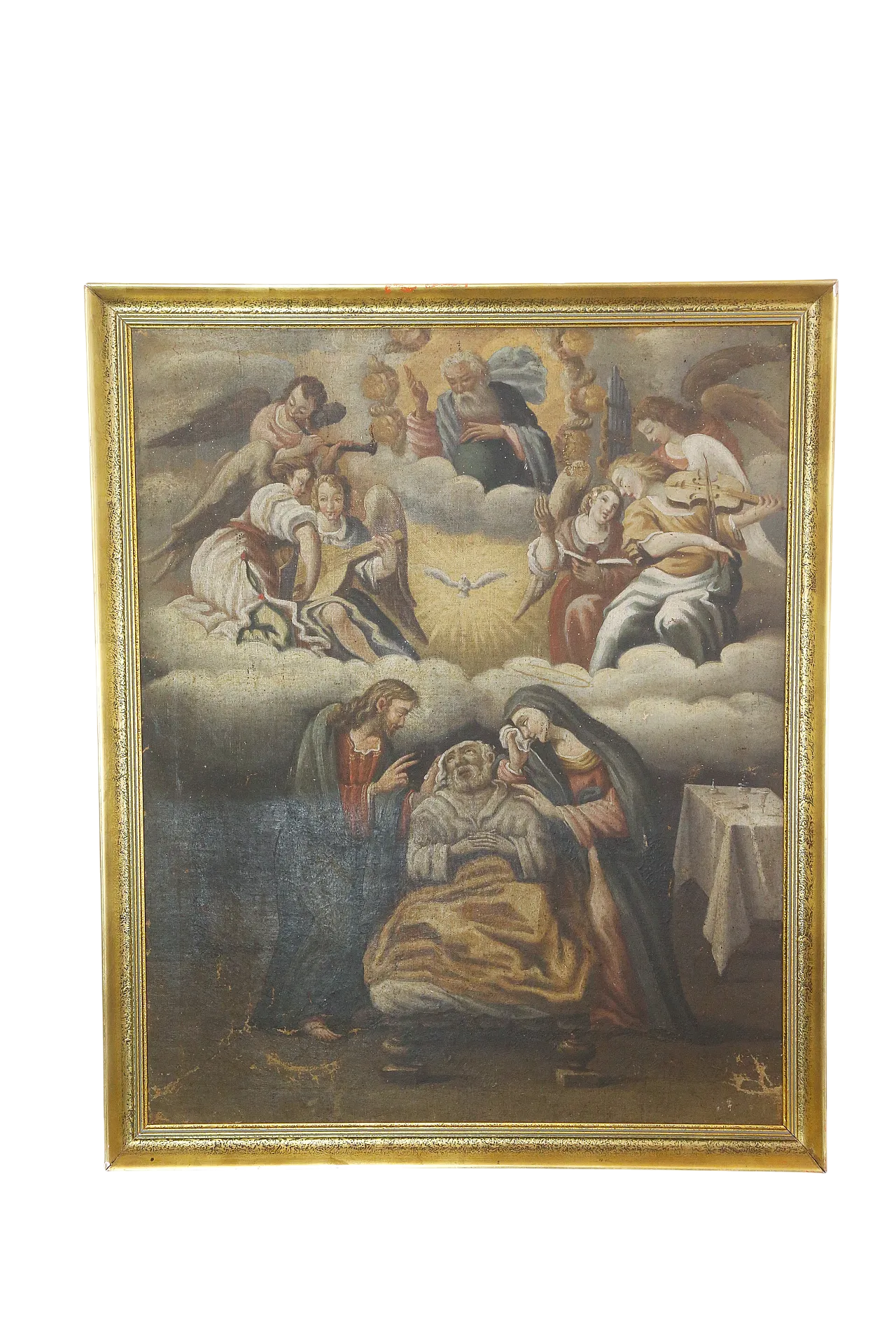 Death of Saint Joseph, Baroque oil on canvas painting, 17th century 24