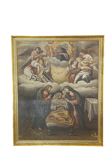 Death of Saint Joseph, Baroque oil on canvas painting, 17th century