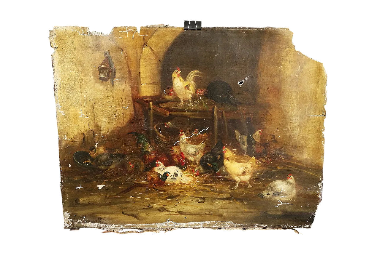 Oil canvas by Claude Guilleminet, 19th century 25