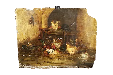 Oil canvas by Claude Guilleminet, 19th century
