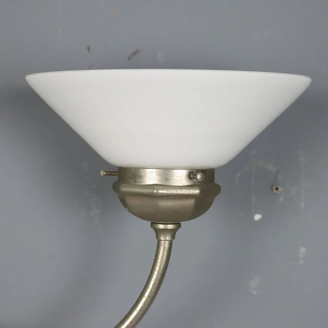 Wall lamp with metal frame and glass diffusers, 20th century 3