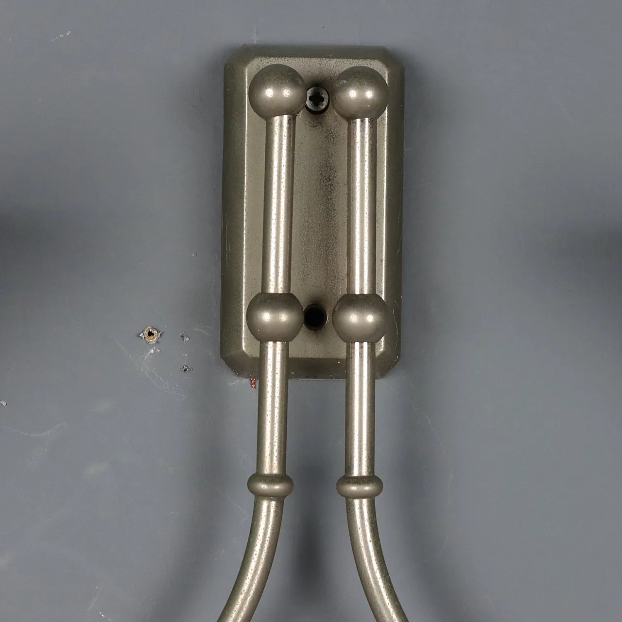 Wall lamp with metal frame and glass diffusers, 20th century 4