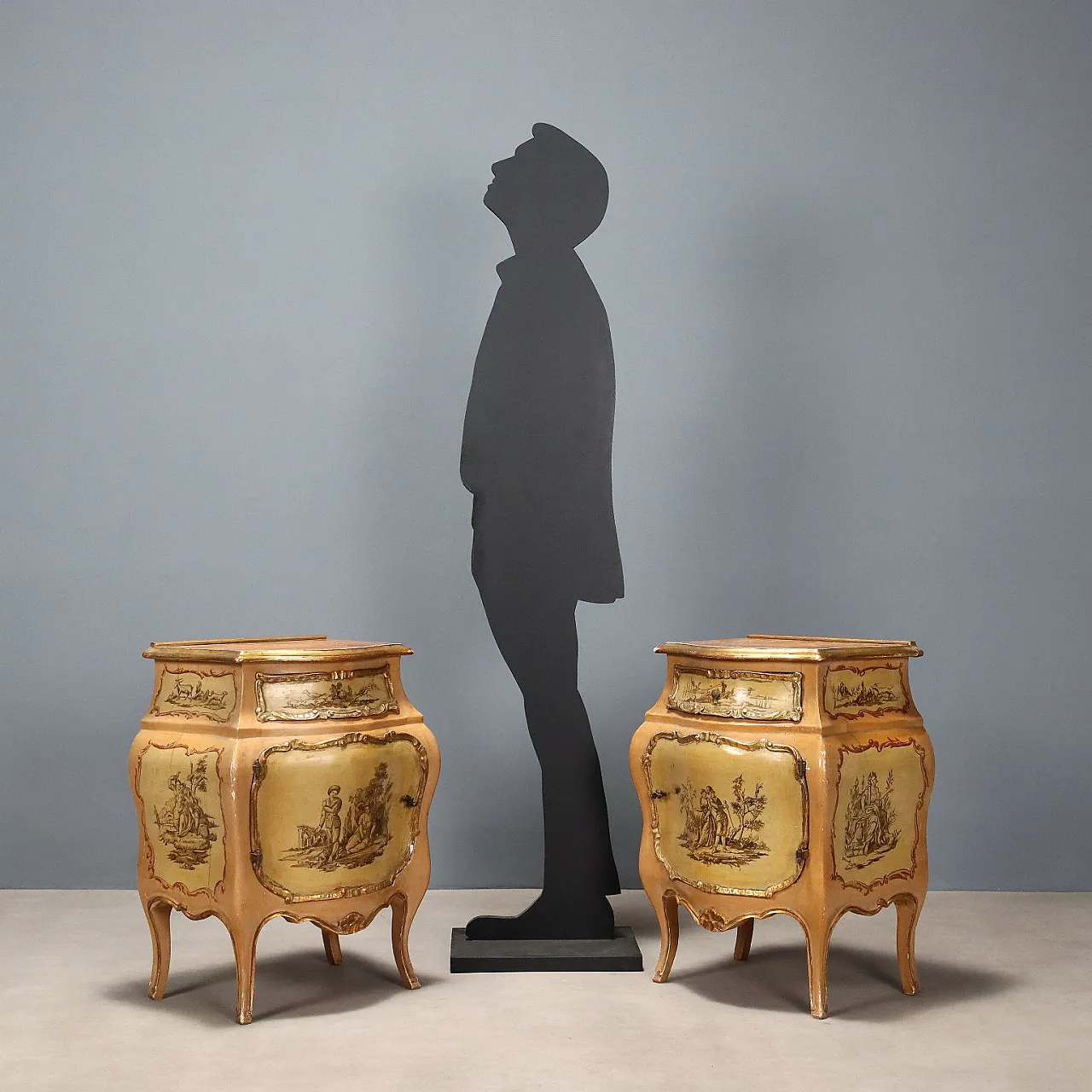 Pair of wooden bedside tables, early 20th century 2