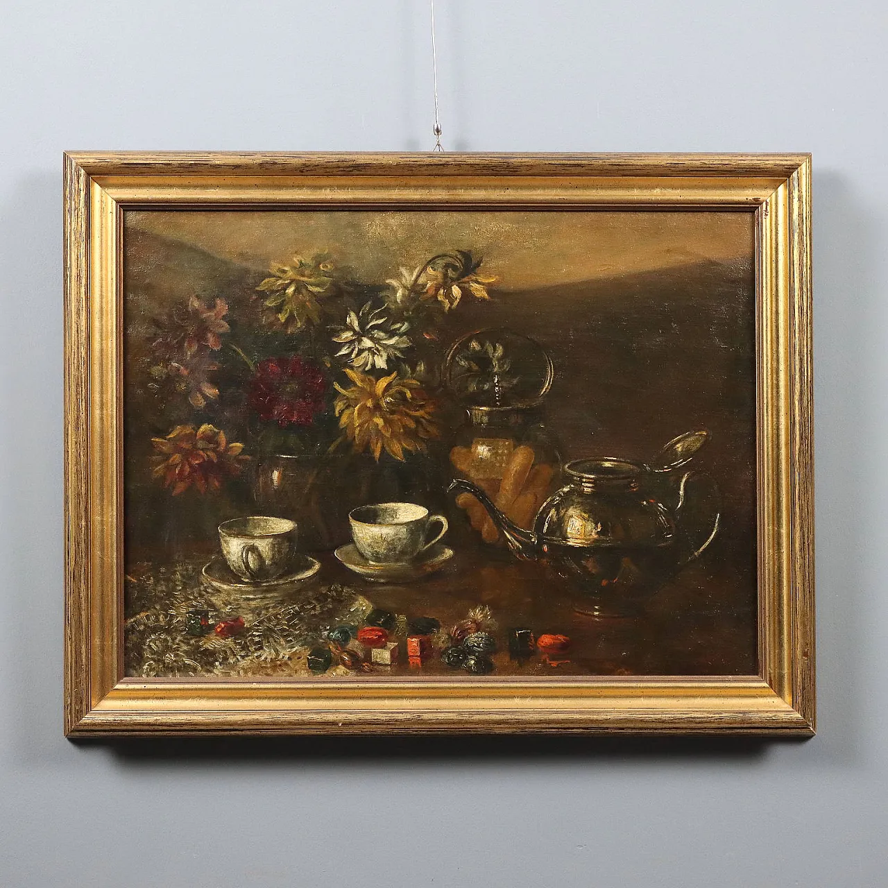 Oil on canvas with gilded frame, 19th century 1
