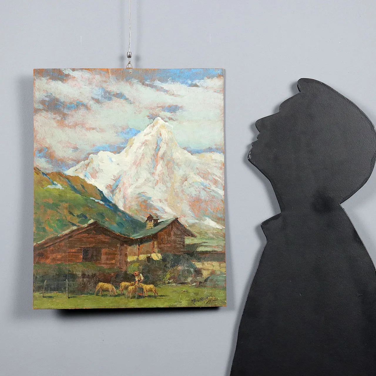 Landscape, oil painting on panel, 20th century 2