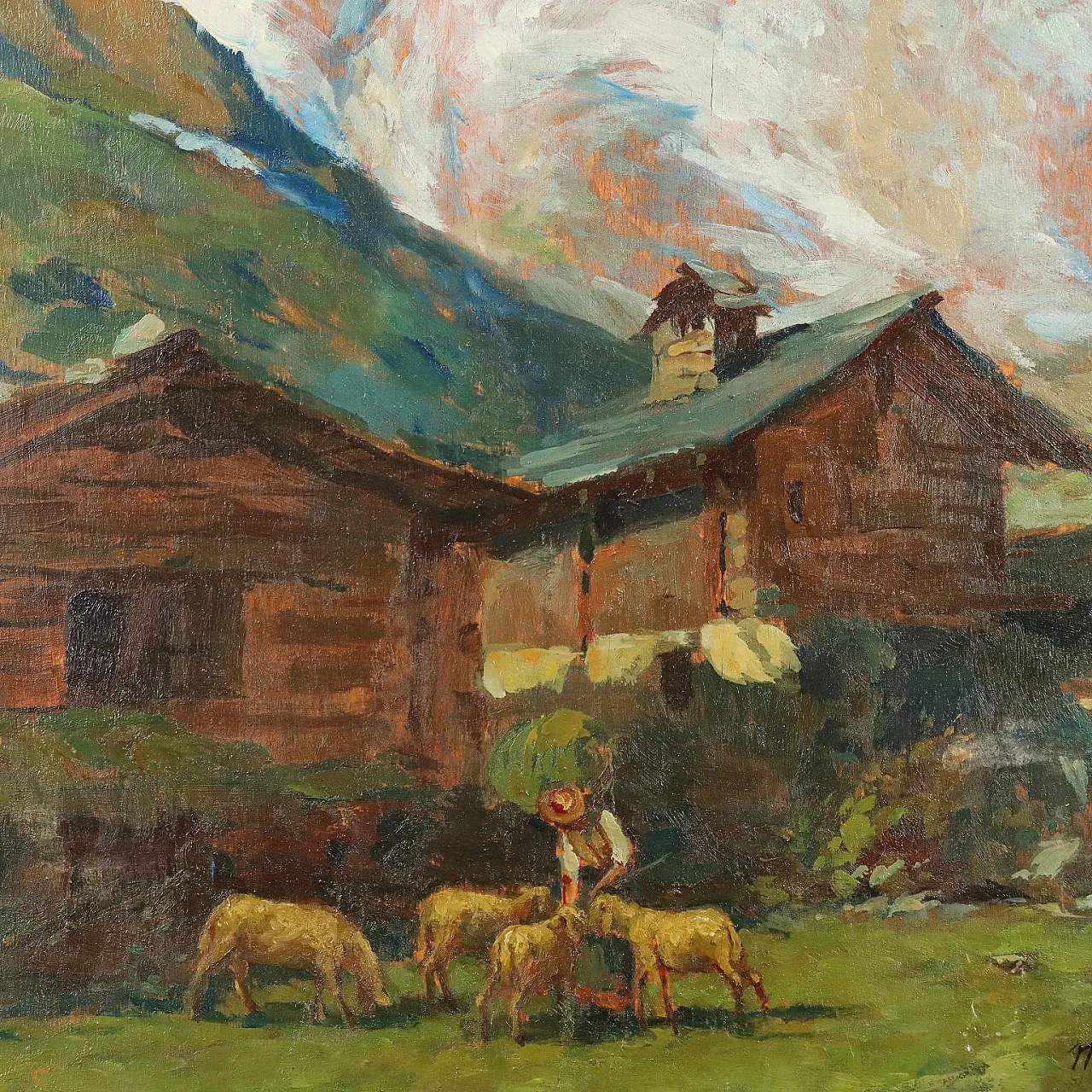 Landscape, oil painting on panel, 20th century 3