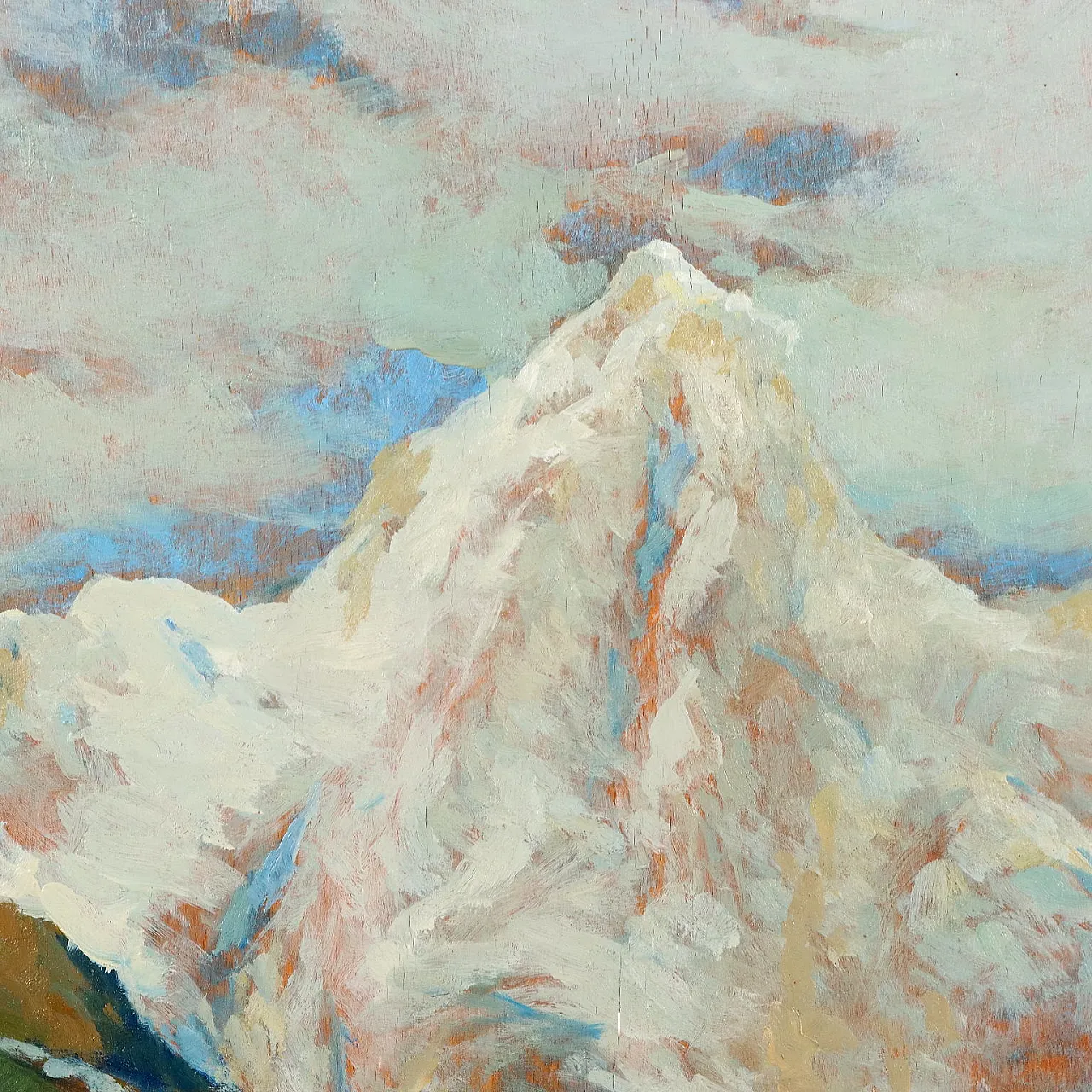 Landscape, oil painting on panel, 20th century 4