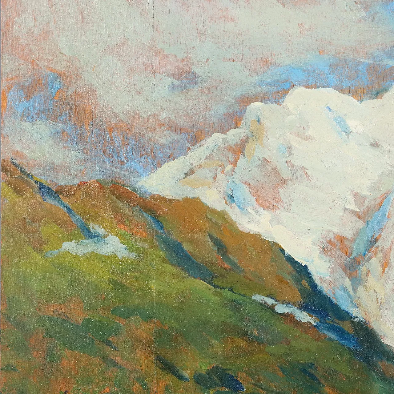 Landscape, oil painting on panel, 20th century 5